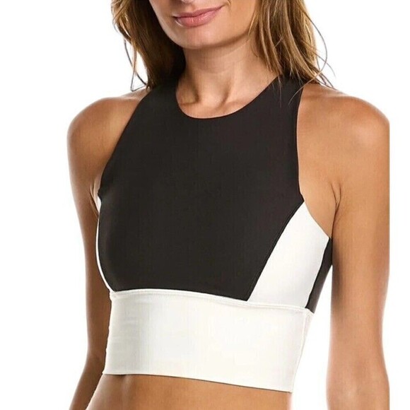 We Wore What Colorblock Racerback Tank Size XSmall  Black/white - Picture 1 of 11